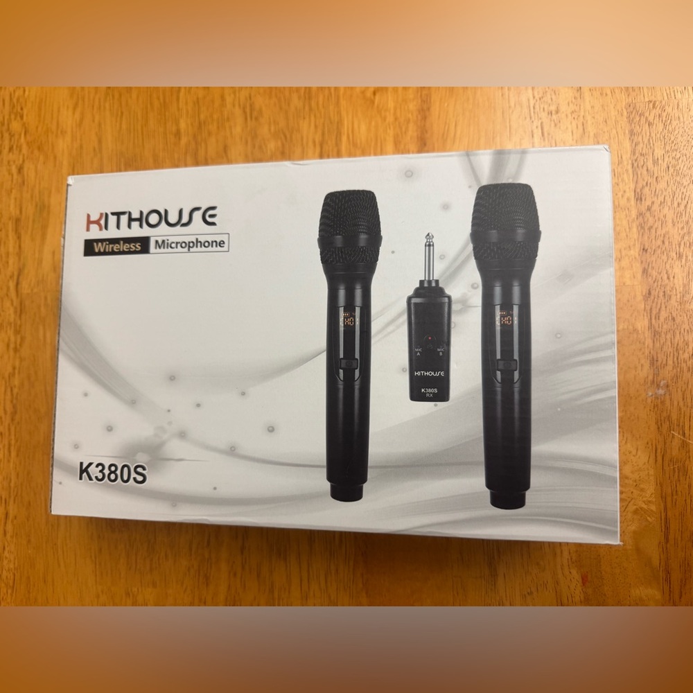 Wireless Microphone, K380S Dual Cordless Metal Dynamic Mic System